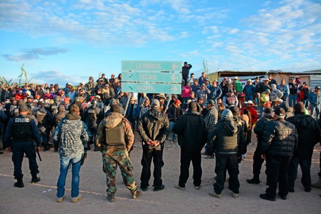 Blockade of the Peñasquito gold mine in Zacatecas.